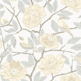 Bernadina Light Yellow Rosebush Wallpaper by A-Street Prints MD34022 - Bohemian Botanical Floral and Sparrow Non-Woven Unpasted Sidewall