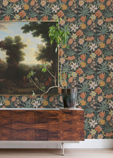 Cecilia Black Tulip and Daffodil Whimsical Botanical Floral Unpasted Non Woven Wallpaper by A-Street Prints Botanica Collection - MD34031