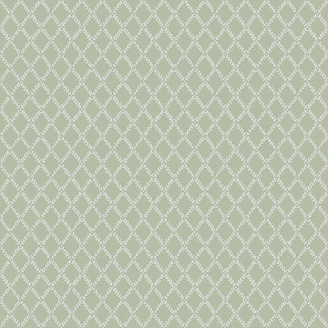 Trevor Moss Leaf Trellis Wallpaper in Moss by A-Street Prints - MD34037