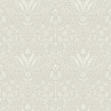 Mara Beige Tulip Ogee Wallpaper with Scandinavian Botanical Pattern - Brewster 4143-34039