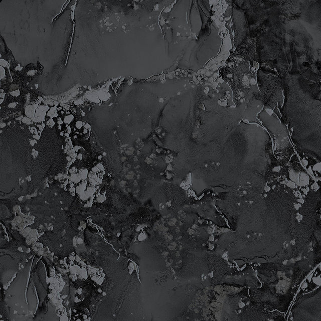 Grandin Black Marbled Wallpaper with Glam Abstract Stone Pattern - Advantage 4144-9105