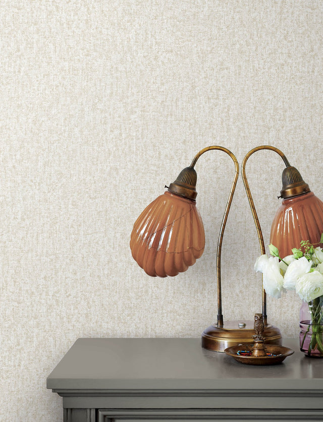 Halliday Blush Faux Linen Wallpaper with Fabric Texture, Modern Unpasted Vinyl Non Woven - Advantage 4144-9107