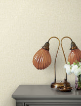 Halliday Taupe Faux Linen Wallpaper with Metallic Textured Fabric Look - Advantage 4144-9109