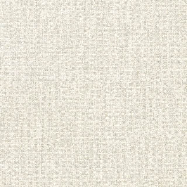 Halliday Pearl Faux Linen Wallpaper with Metallic Textured Fabric Pattern - Advantage 4144-9112