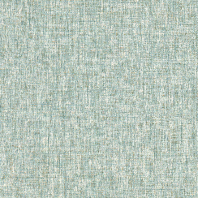 Larimore Seafoam Faux Fabric Wallpaper with Metallic Textured Fabric Textures - Advantage 4144-9113