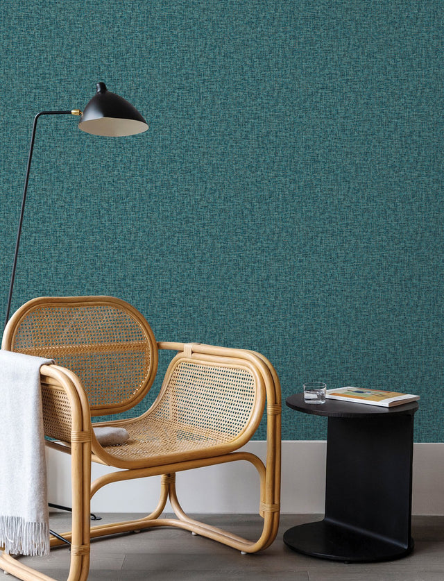 Larimore Blueberry Faux Fabric Wallpaper with Metallic Textured Fabric Textures - Advantage 4144-9116