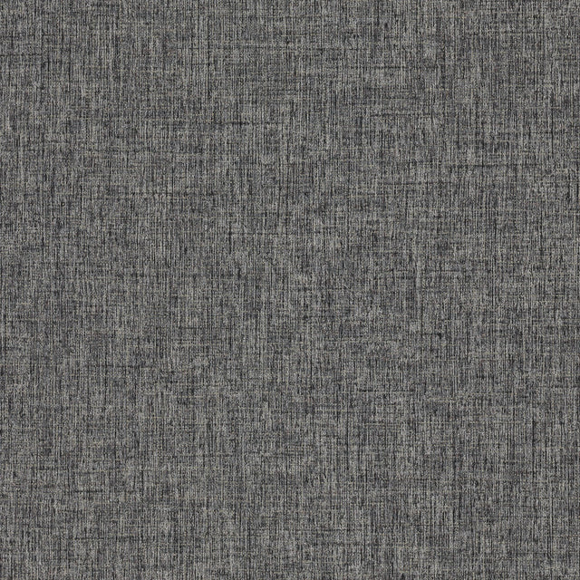 Larimore Charcoal Faux Fabric Wallpaper with Metallic Textured Finish - Advantage 4144-9117