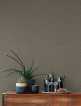 Hatton Brown Faux Tweed Wallpaper with Metallic Textured Fabric Pattern - Advantage 4144-9127