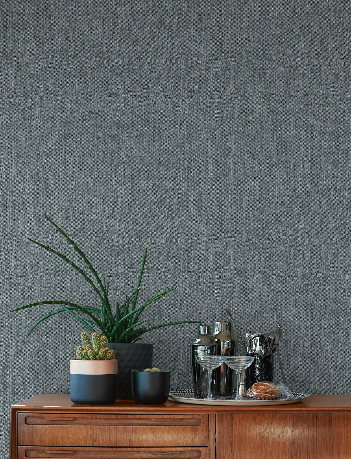 Hatton Blue Faux Tweed Wallpaper with Modern Fabric Texture - Advantage 4144-9128