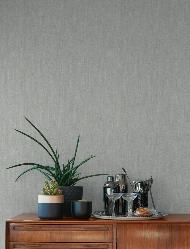 Hatton Dove Faux Tweed Grey Wallpaper with Fabric Textures Modern Pattern - Advantage 4144-9129