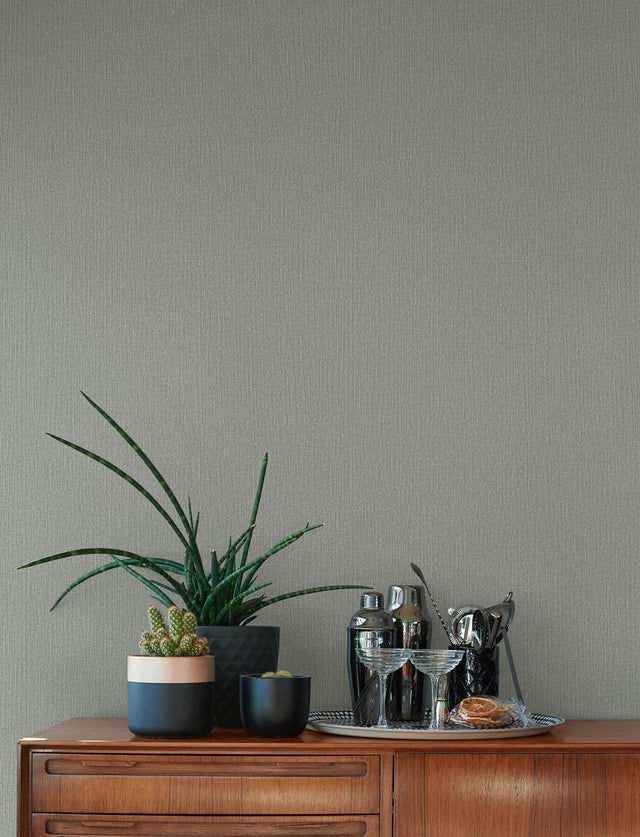 Hatton Beige Faux Tweed Wallpaper with Metallic Textured Fabric Look - Advantage 4144-9130