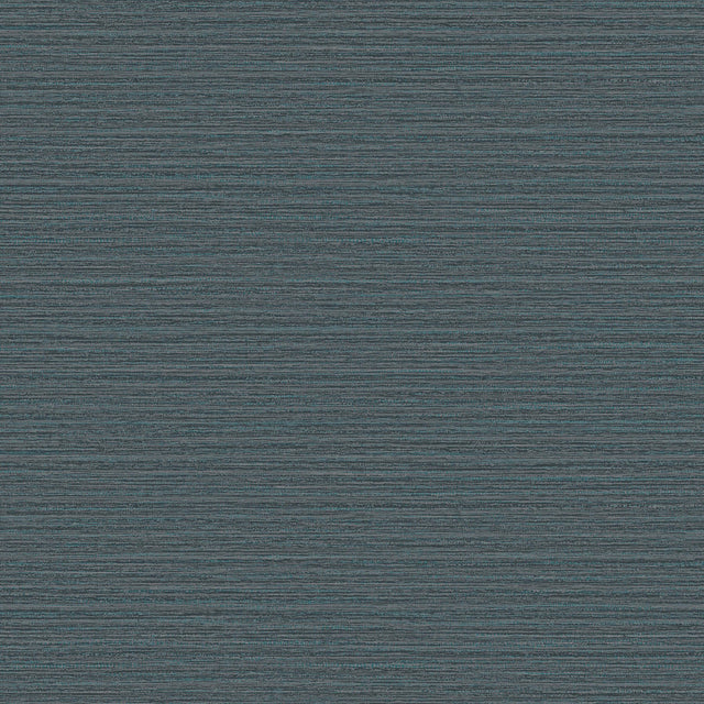 Hazen Dark Blue Shimmer Stripe Wallpaper with Faux Grasscloth Graphics - Advantage 4144-9133