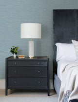 Hazen Blue Shimmer Stripe Wallpaper with Faux Grasscloth Graphic Pattern - Advantage 4144-9134
