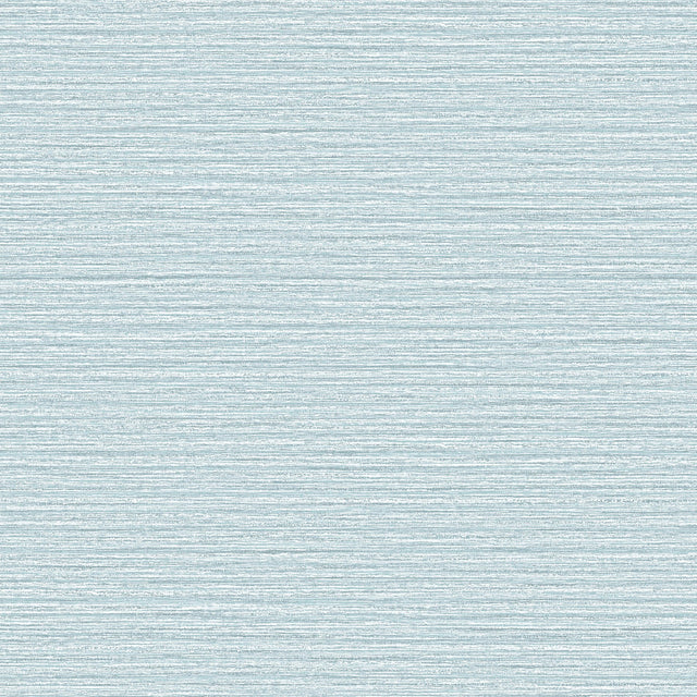 Hazen Light Blue Shimmer Stripe Wallpaper with Faux Grasscloth Texture, Modern Metallic Raised-Ink - Advantage 4144-9136