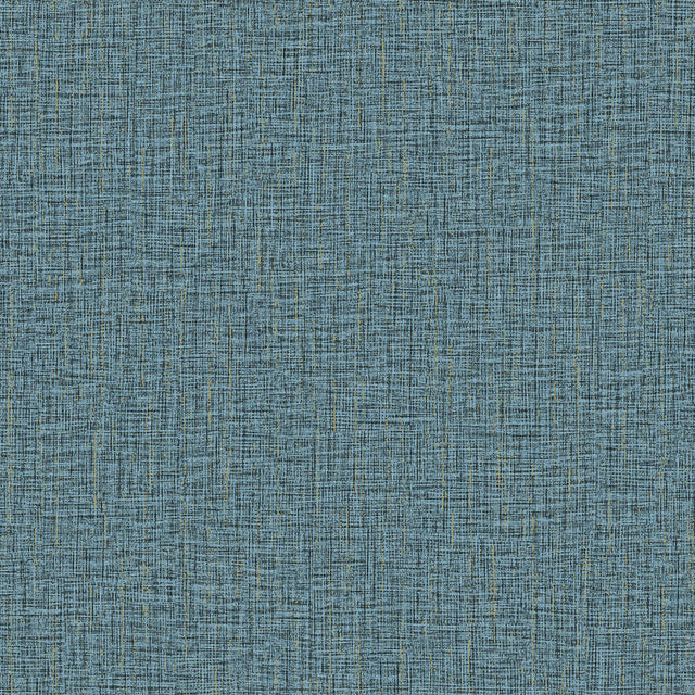 Glenburn Blue Woven Shimmer Wallpaper with Metallic Textured Fabric Pattern - Advantage 4144-9146