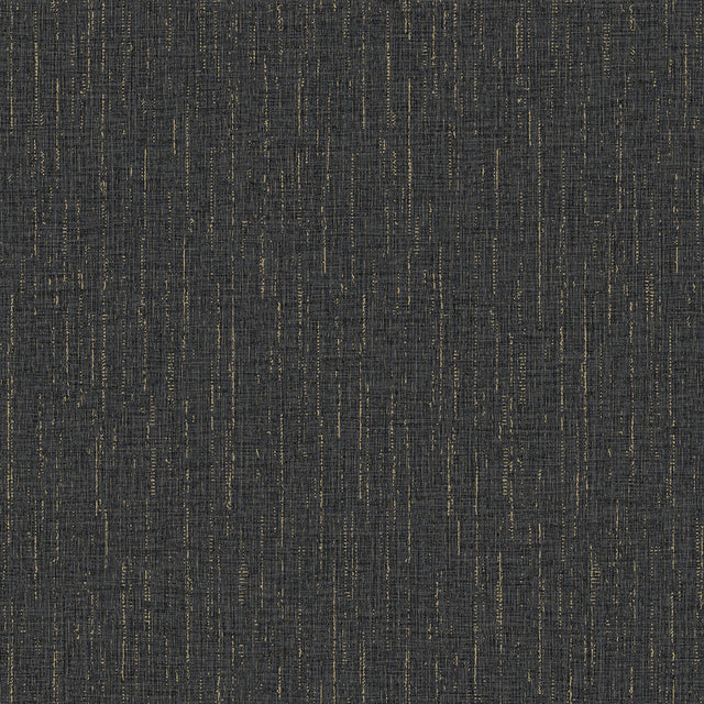 Sanburn Black Metallic Linen Wallpaper with Faux Fabric Texture - Advantage 4144-9148