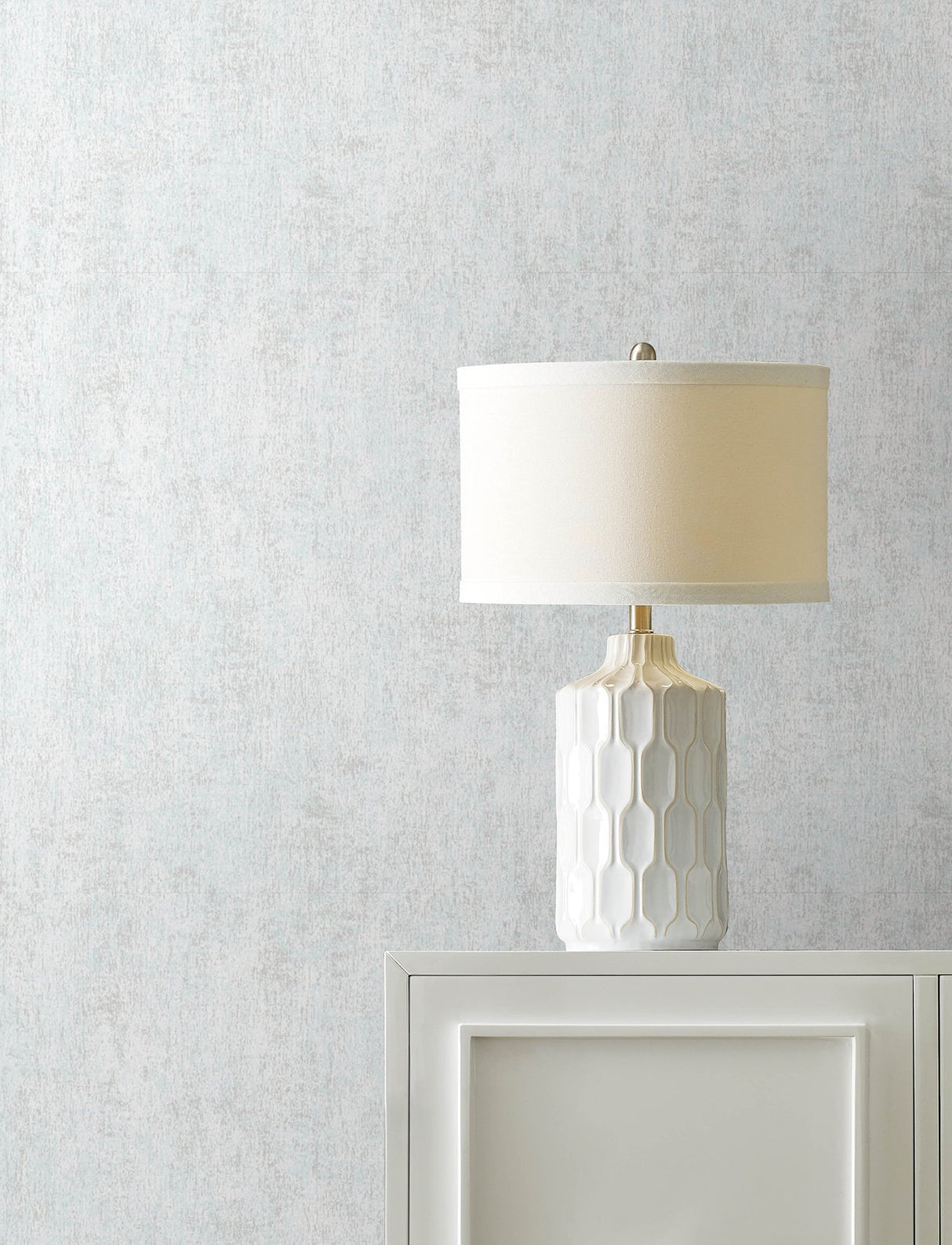 Edmore Silver Faux Suede Wallpaper with Fabric Texture - Advantage 4144-9168