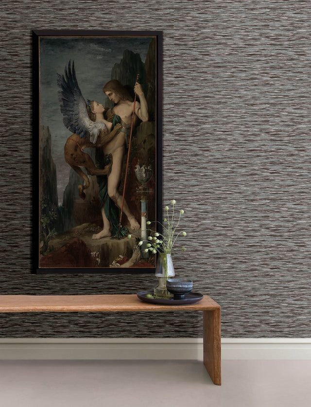 Hazen Chocolate Striated Wallpaper with Abstract Distressed Texture, Masculine Style - Advantage 4144-9170