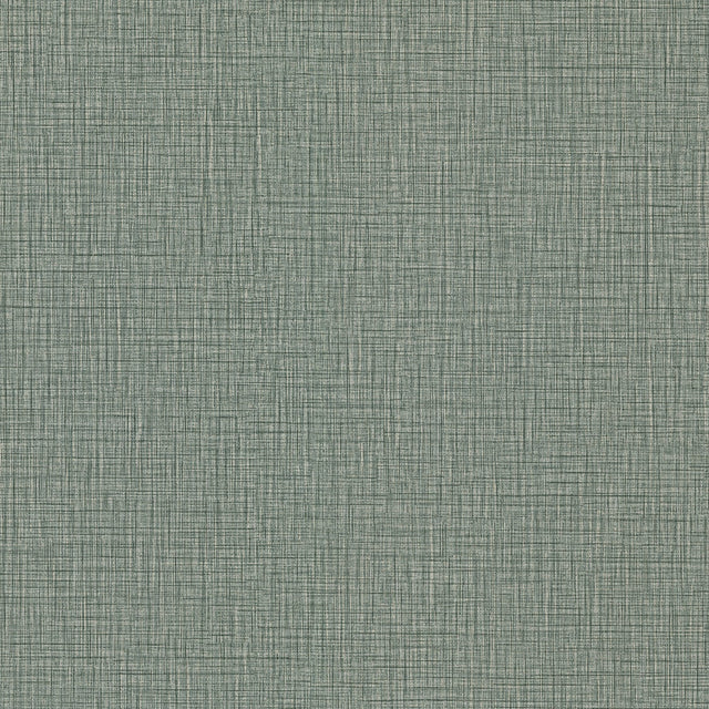 Eagen Grey Linen Weave Wallpaper with Metallic Textured Fabric Texture - Brewster 4144-9175