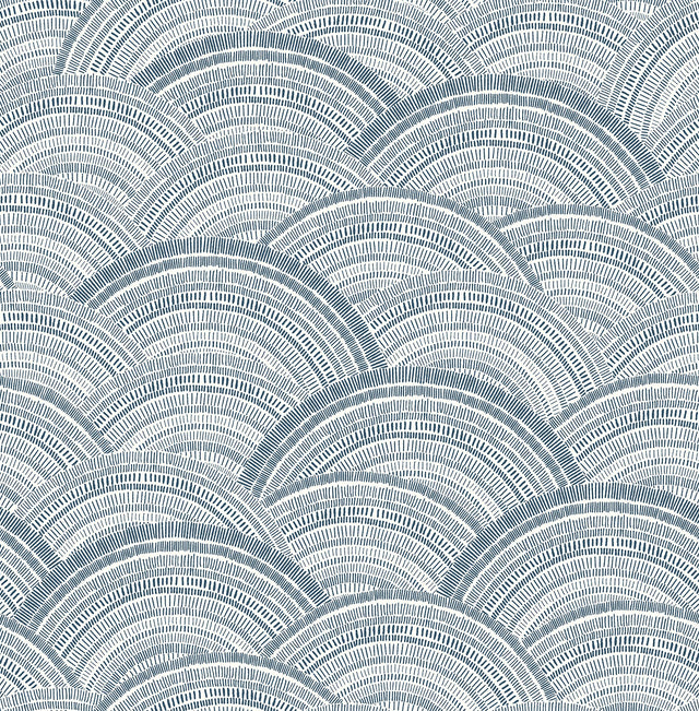 Encircle Indigo Geometric Wallpaper with Bohemian Graphics Pattern - A-Street Prints 4146-27200