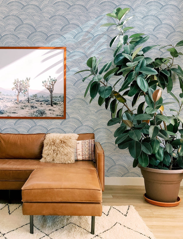 Encircle Indigo Geometric Wallpaper with Bohemian Graphics Pattern - A-Street Prints 4146-27200
