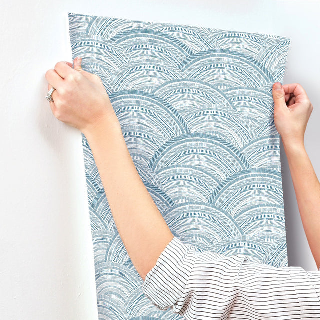 Encircle Indigo Geometric Wallpaper with Bohemian Graphics Pattern - A-Street Prints 4146-27200