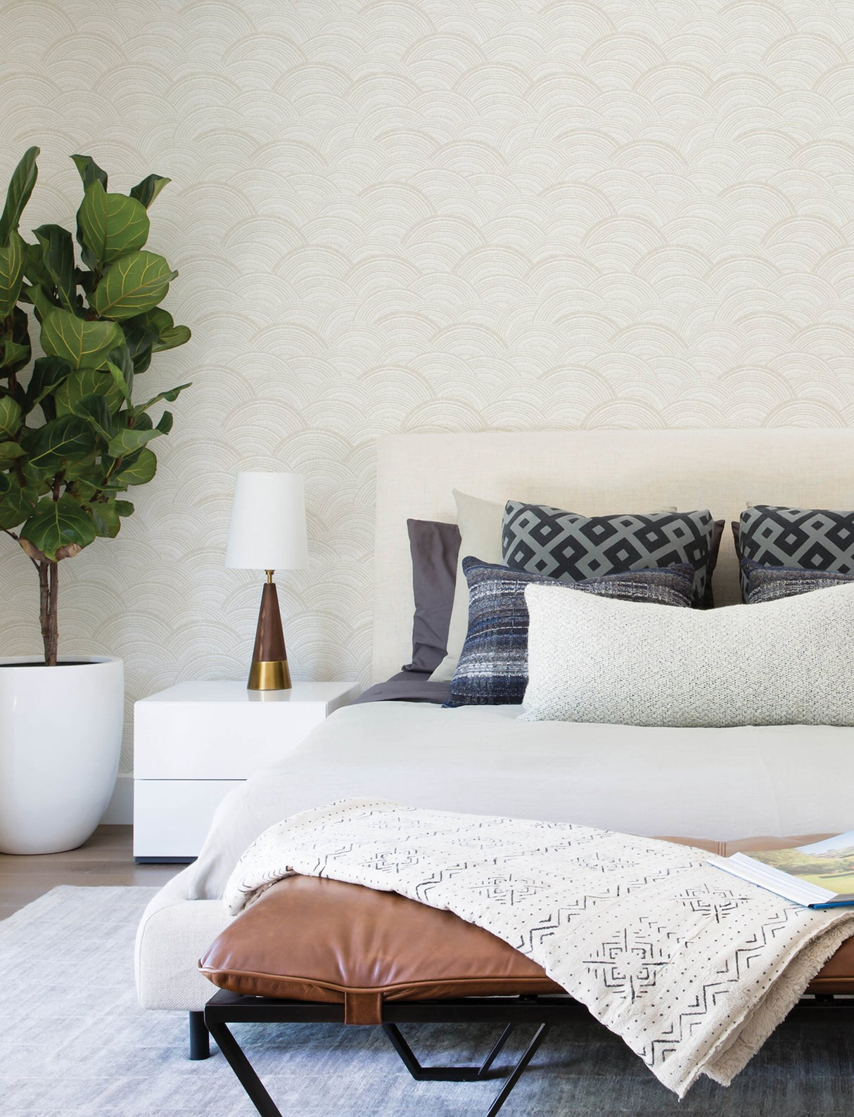 Encircle Dove Geometric Wallpaper with Bohemian Graphics Pattern - A-Street Prints 4146-27201