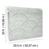 Encircle Sea Green Geometric Wallpaper with Bohemian Graphic Arch Motif - Brewster 4146-27202