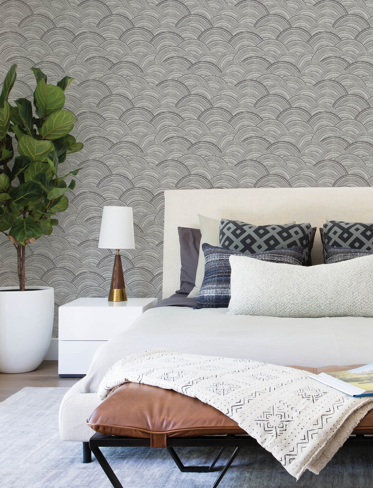 Encircle Black Geometric Wallpaper with Bohemian Graphics Pattern - A-Street Prints 4146-27203