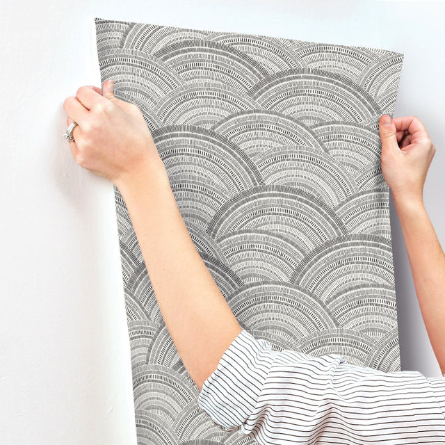 Encircle Black Geometric Wallpaper with Bohemian Graphics Pattern - A-Street Prints 4146-27203