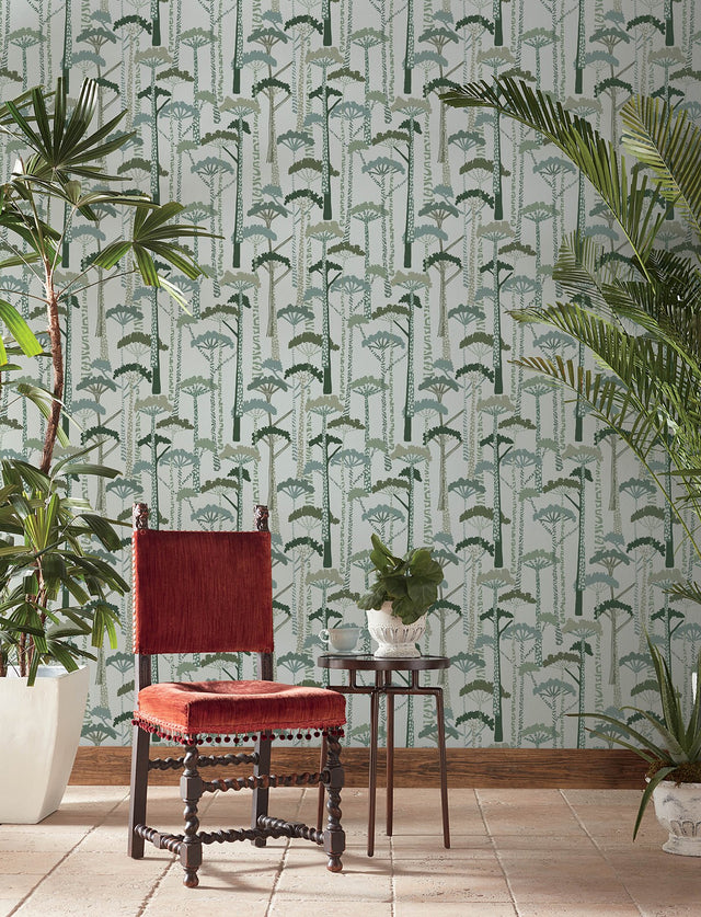 Unify Green Forest Wallpaper with Botanical Trees Motif - A-Street Prints 4146-27205