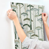 Unify Green Forest Wallpaper with Botanical Trees Motif - A-Street Prints 4146-27205