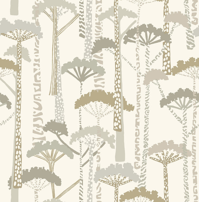 Unify Metallic Forest Wallpaper with Metallic Trees Motif - A-Street Prints 4146-27207
