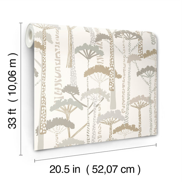 Unify Metallic Forest Wallpaper with Metallic Trees Motif - A-Street Prints 4146-27207