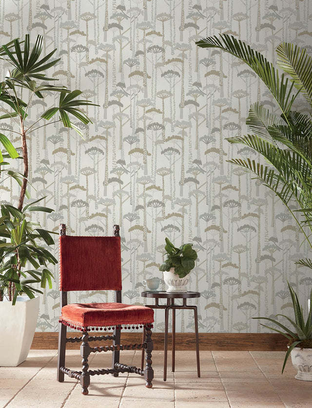 Unify Metallic Forest Wallpaper with Metallic Trees Motif - A-Street Prints 4146-27207