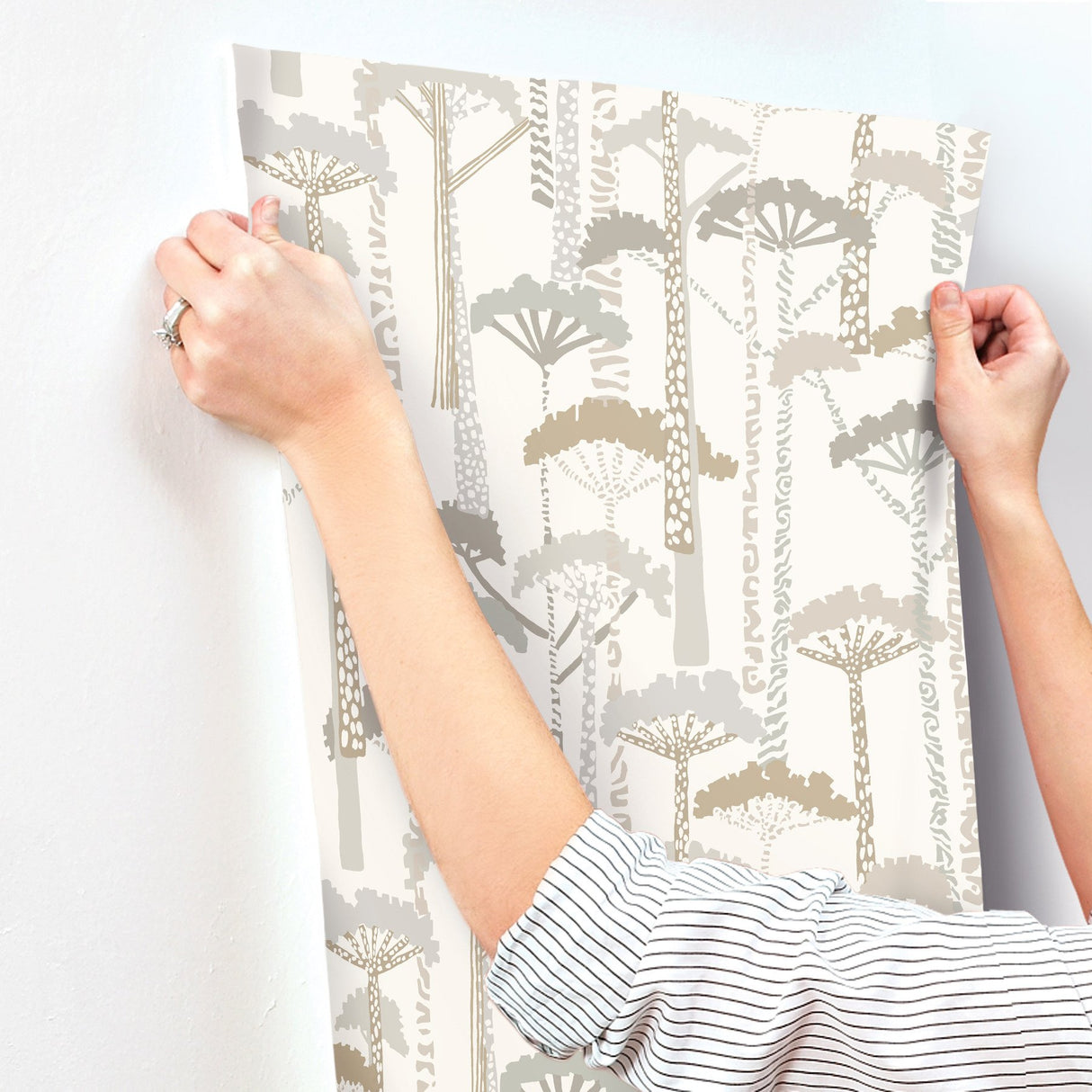 Unify Metallic Forest Wallpaper with Metallic Trees Motif - A-Street Prints 4146-27207