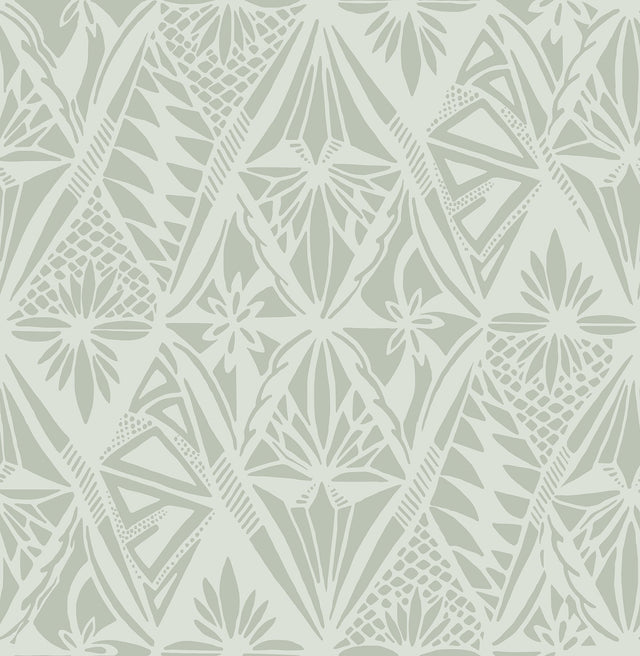 Urbane Sage Diamonds Wallpaper with Global Geometric Motif - A-Street Prints 4146-27209