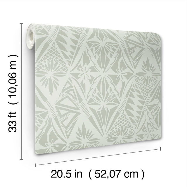 Urbane Sage Diamonds Wallpaper with Global Geometric Motif - A-Street Prints 4146-27209