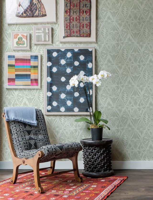 Urbane Sage Diamonds Wallpaper with Global Geometric Motif - A-Street Prints 4146-27209