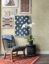 Urbane Yellow Diamonds Wallpaper with Bohemian Geometric Motif - A?Street Prints 4146-27211