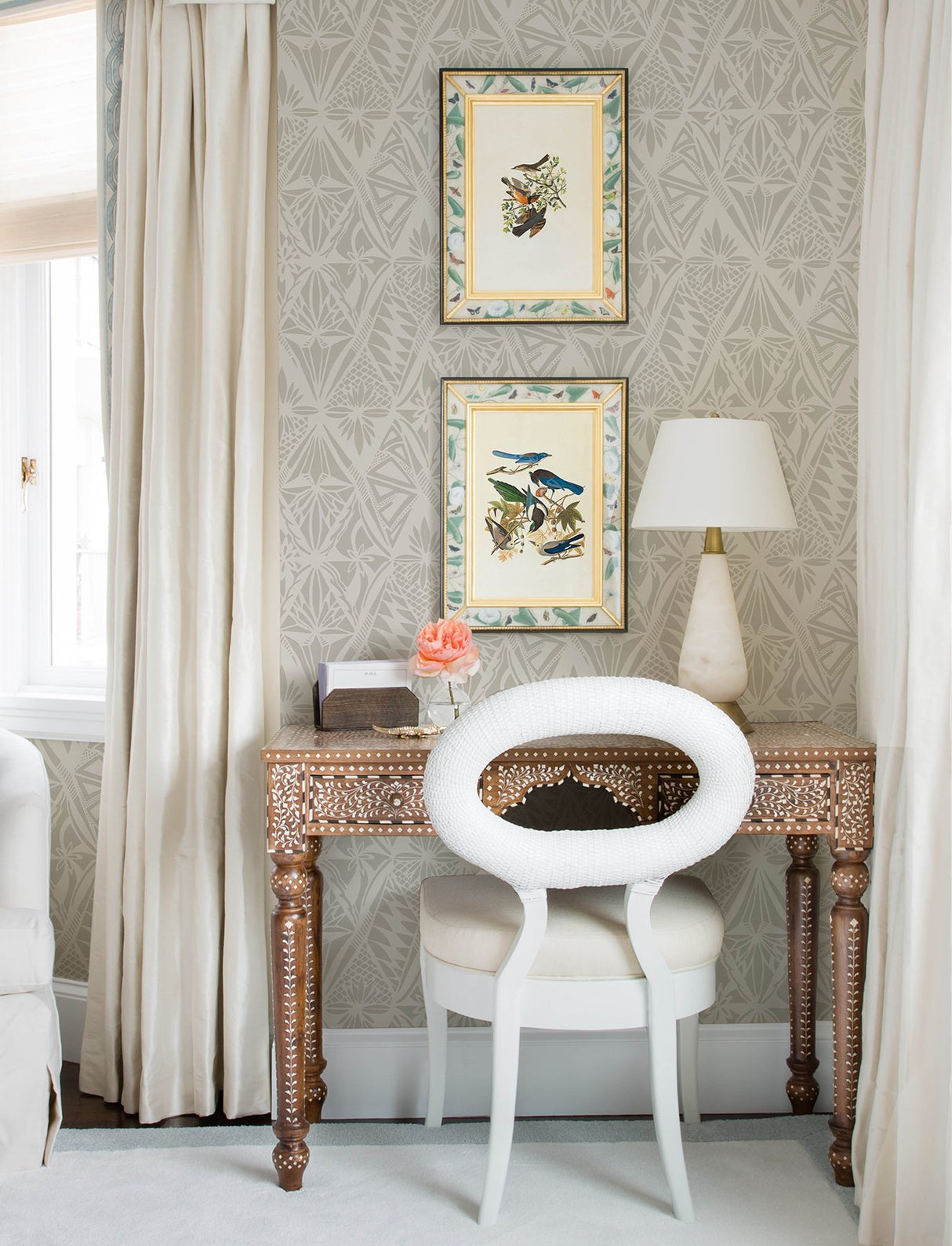 Urbane Light Grey Diamonds Wallpaper with Global Geometric Motif - Brewster 4146-27212