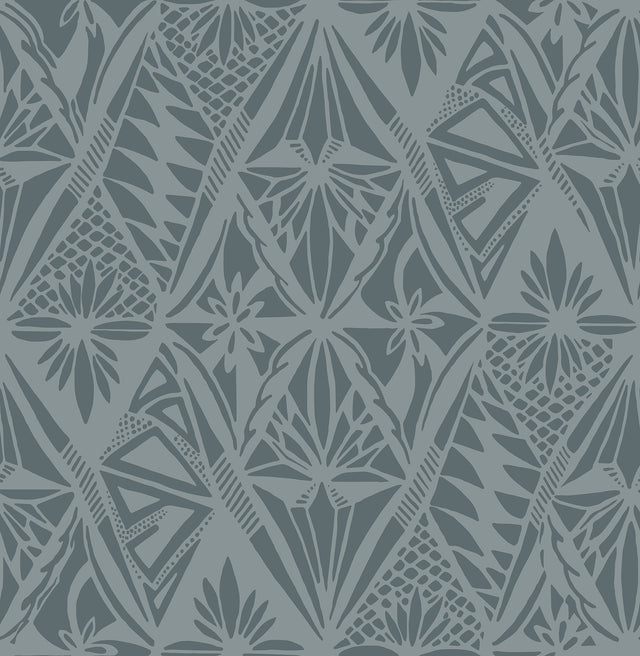 Urbane Denim Diamonds Wallpaper with Global Geometric Motif - A-Street Prints 4146-27213