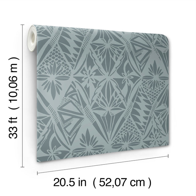 Urbane Denim Diamonds Wallpaper with Global Geometric Motif - A-Street Prints 4146-27213