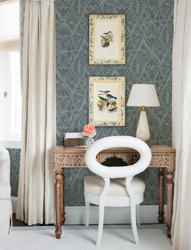 Urbane Denim Diamonds Wallpaper with Global Geometric Motif - A-Street Prints 4146-27213