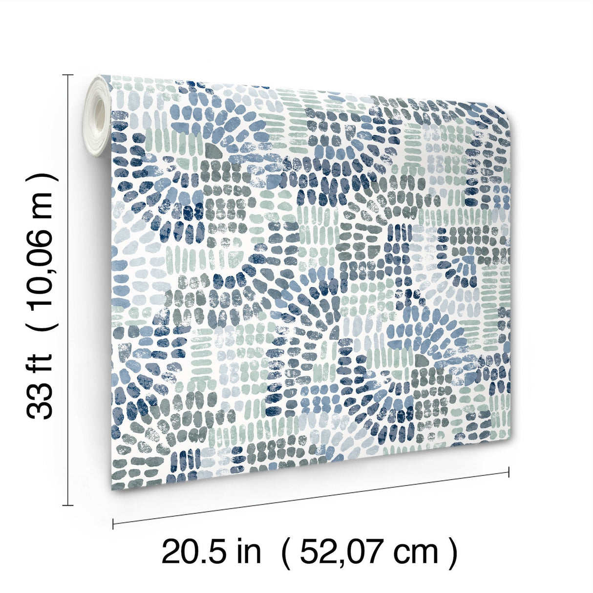 Wanderer Blueberry Mosaic Wallpaper with Bohemian Geometric Pattern - A-Street Prints 4146-27215