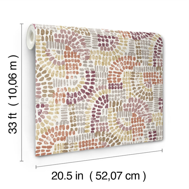 Wanderer Multicolor Mosaic Wallpaper with Bohemian Geometric Pattern - A-Street Prints 4146-27216