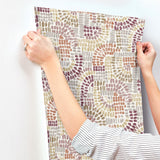 Wanderer Multicolor Mosaic Wallpaper with Bohemian Geometric Pattern - A-Street Prints 4146-27216
