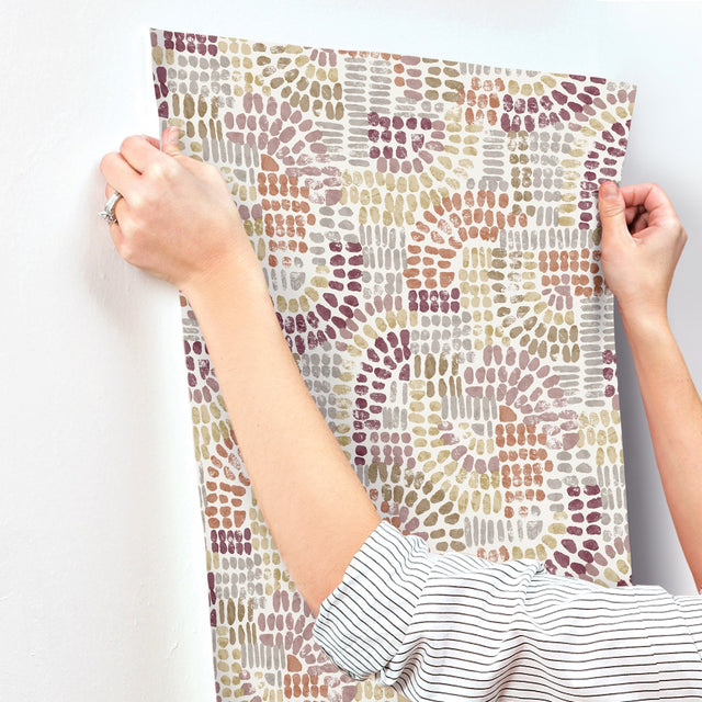 Wanderer Multicolor Mosaic Wallpaper with Bohemian Geometric Pattern - A-Street Prints 4146-27216