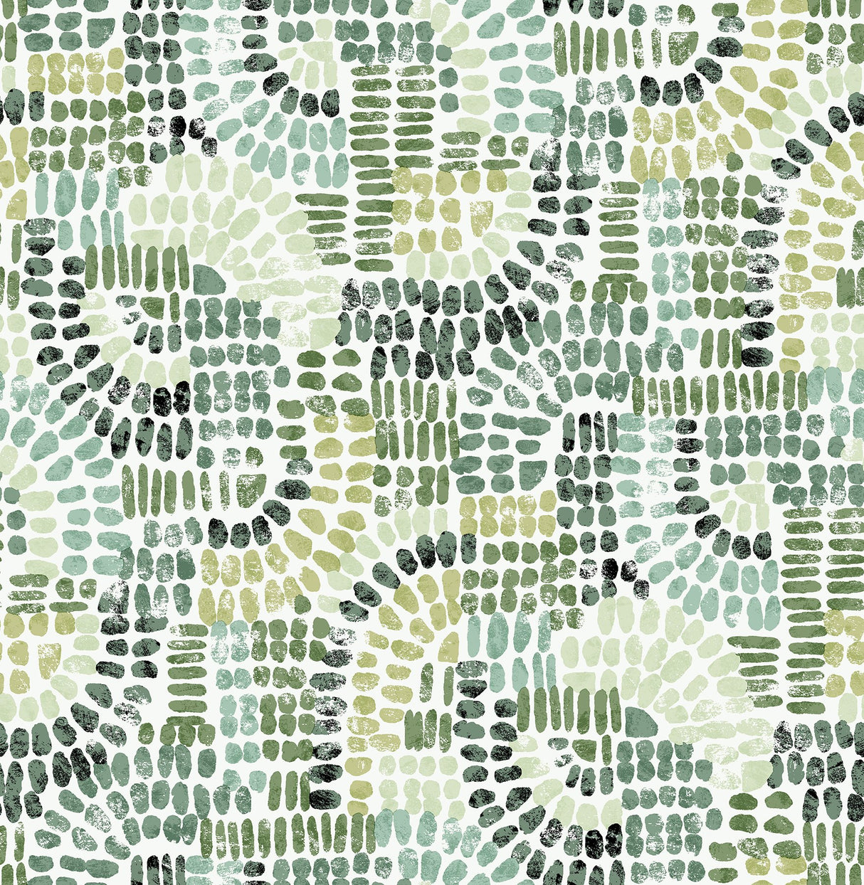 Wanderer Evergreen Mosaic Wallpaper with Bohemian Geometric Pattern - A-Street Prints 4146-27217