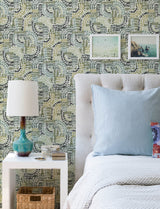 Wanderer Evergreen Mosaic Wallpaper with Bohemian Geometric Pattern - A-Street Prints 4146-27217